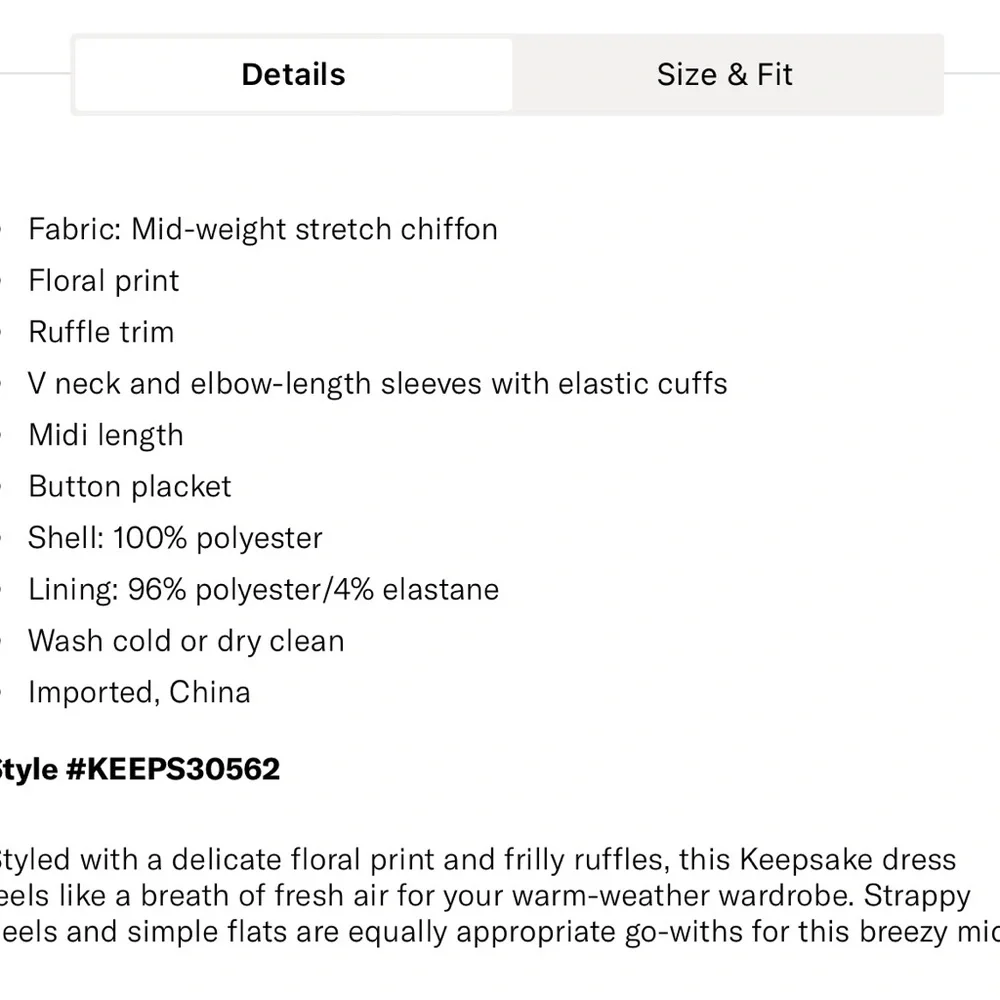 Keepsake ‘about us’ midi dress (NWOT) - Picture 6 of 7